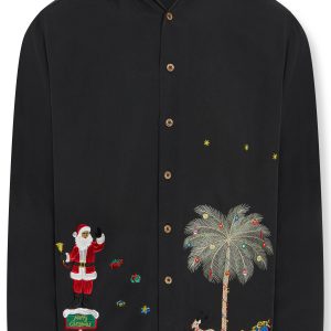 Long Sleeve Merry Christmas - Black, XL