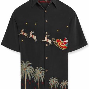 Flying Santa - Black, XL