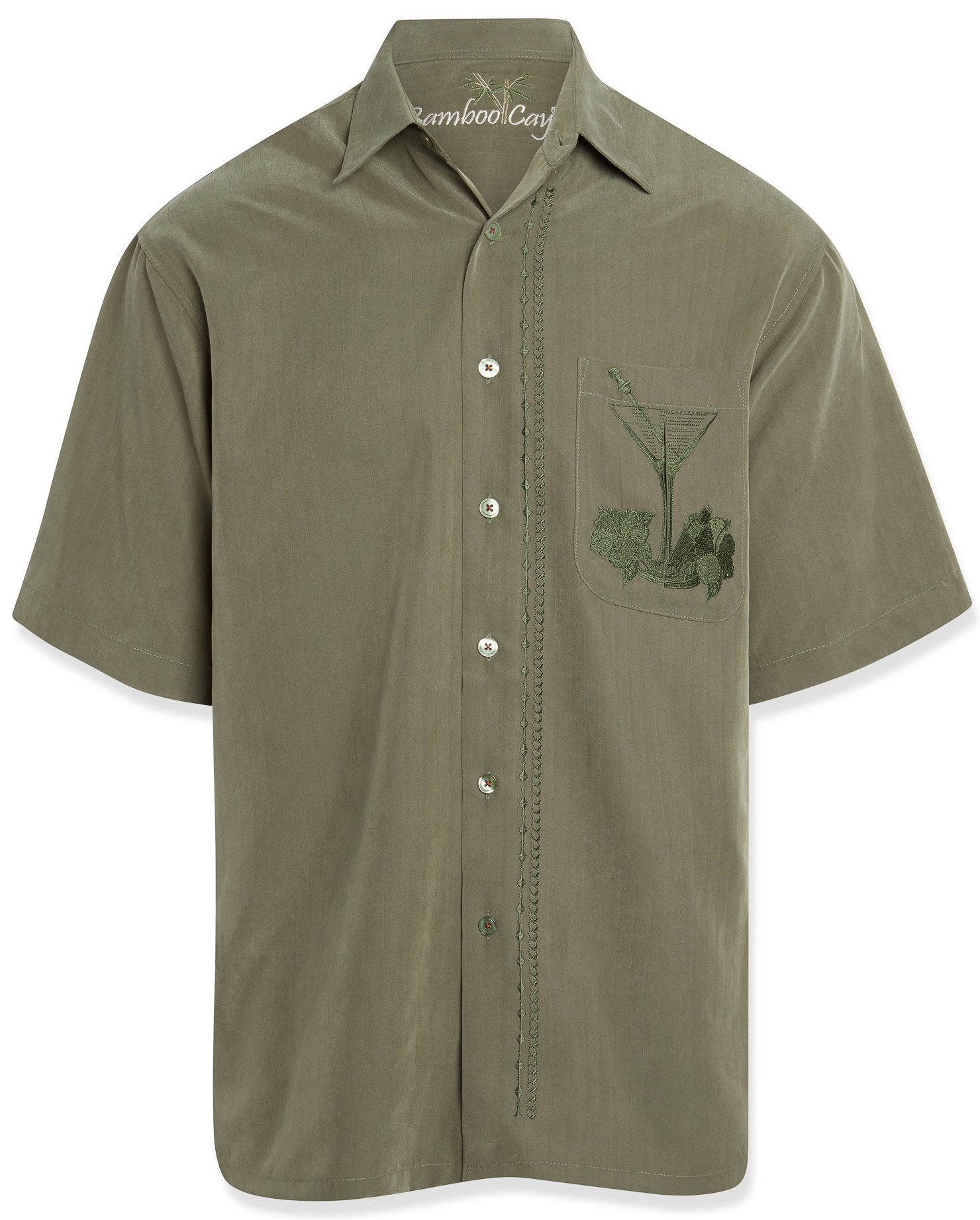 bamboo cay mens embroidered martini pocket shirt