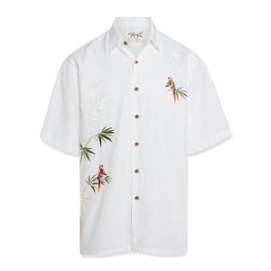 bamboo cay mens flying parrots camp shirt