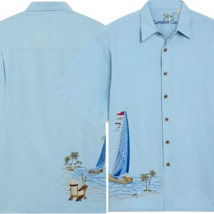 Sailing the Good Life Camp Shirt - 2XL, Chalk Blue