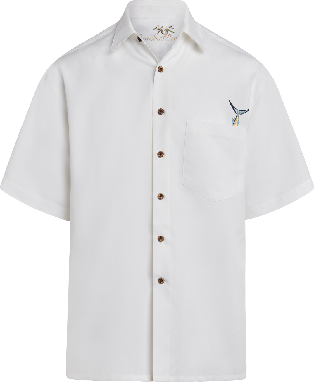 Bamboo Cay Men's Trapped Sailfish.Net Camp Shirt Off White
