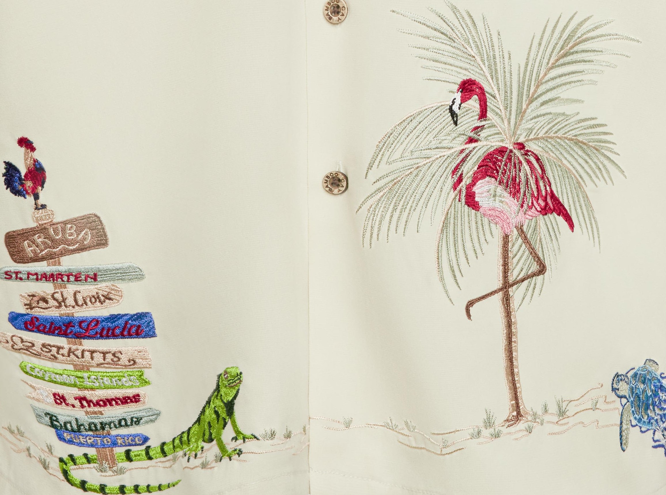 Bamboo Cay Caribbean Treasures embroidered shirt