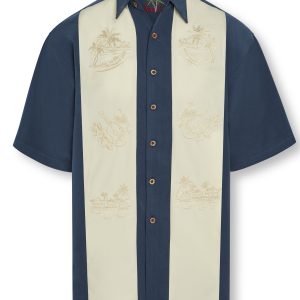 Paneled Aloha - Navy, XL