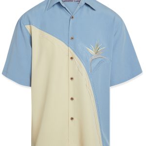 Crescent Bird of Paradise Camp Shirt - XL, Slate