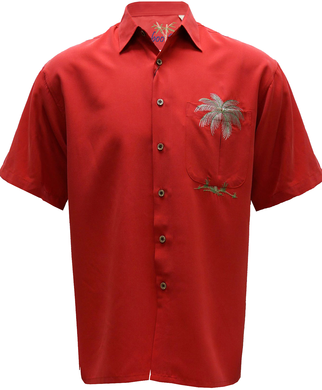 Bamboo Cay All Palms w/Slit Embroidered Camp Shirt