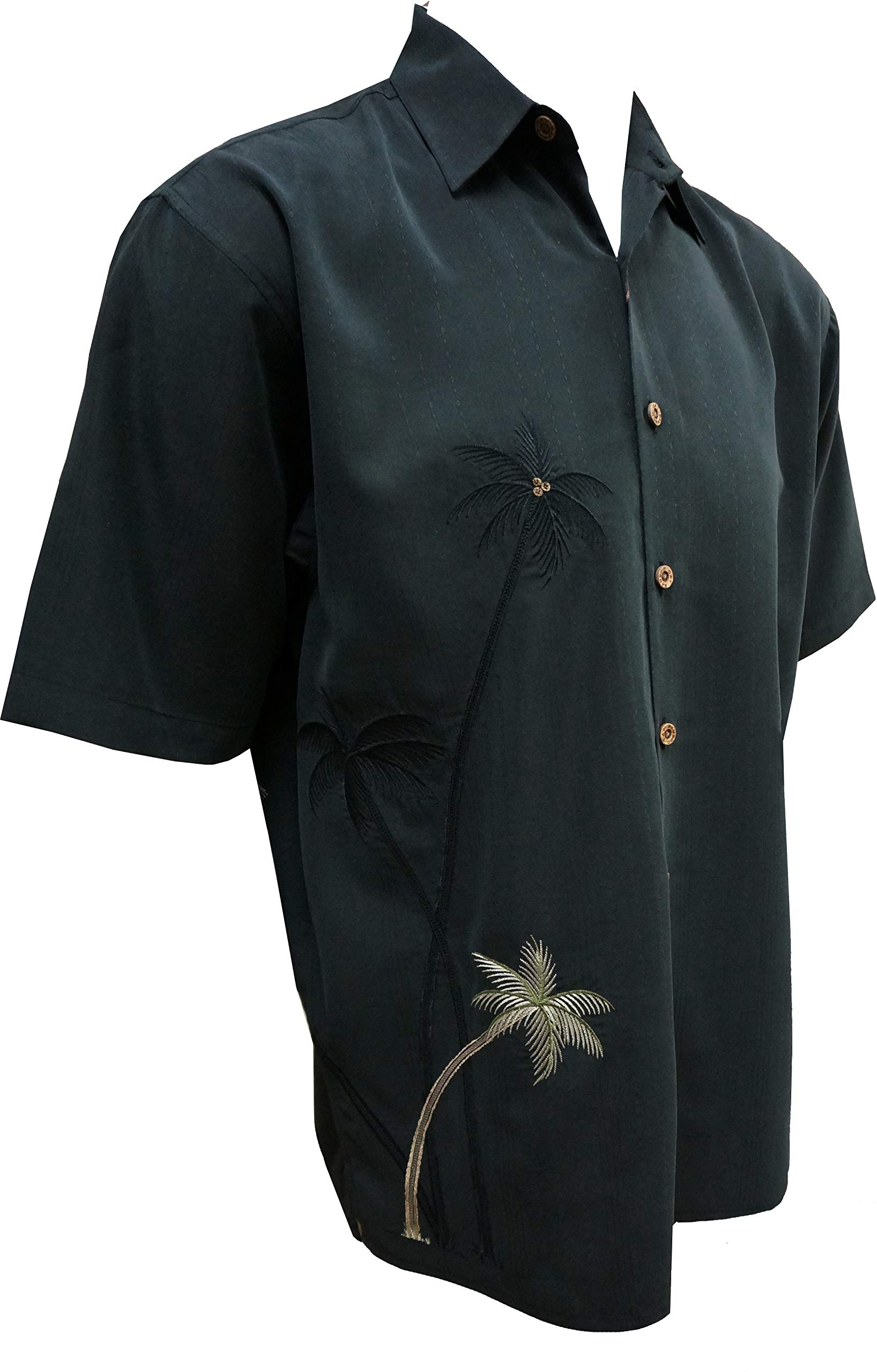 Bamboo Cay All Palms w/Slit Embroidered Camp Shirt