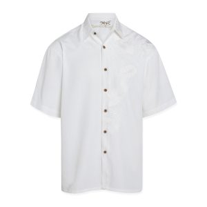 bamboo cay island leaf nation embroidered mens camp shirt