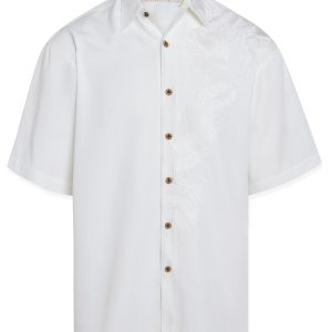bamboo cay island leaf nation embroidered mens camp shirt