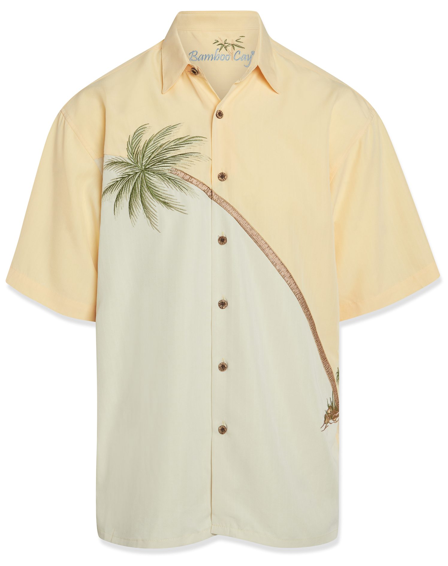 bamboo cay mens hurricane palm embroidered shirt