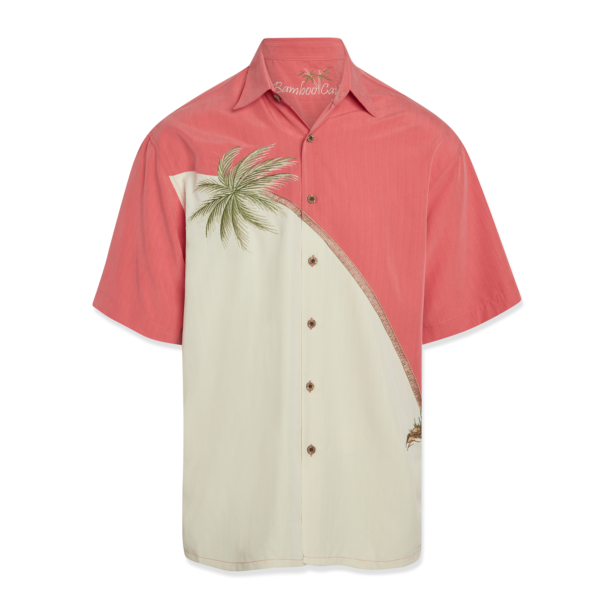 bamboo cay mens hurricane palm embroidered shirt
