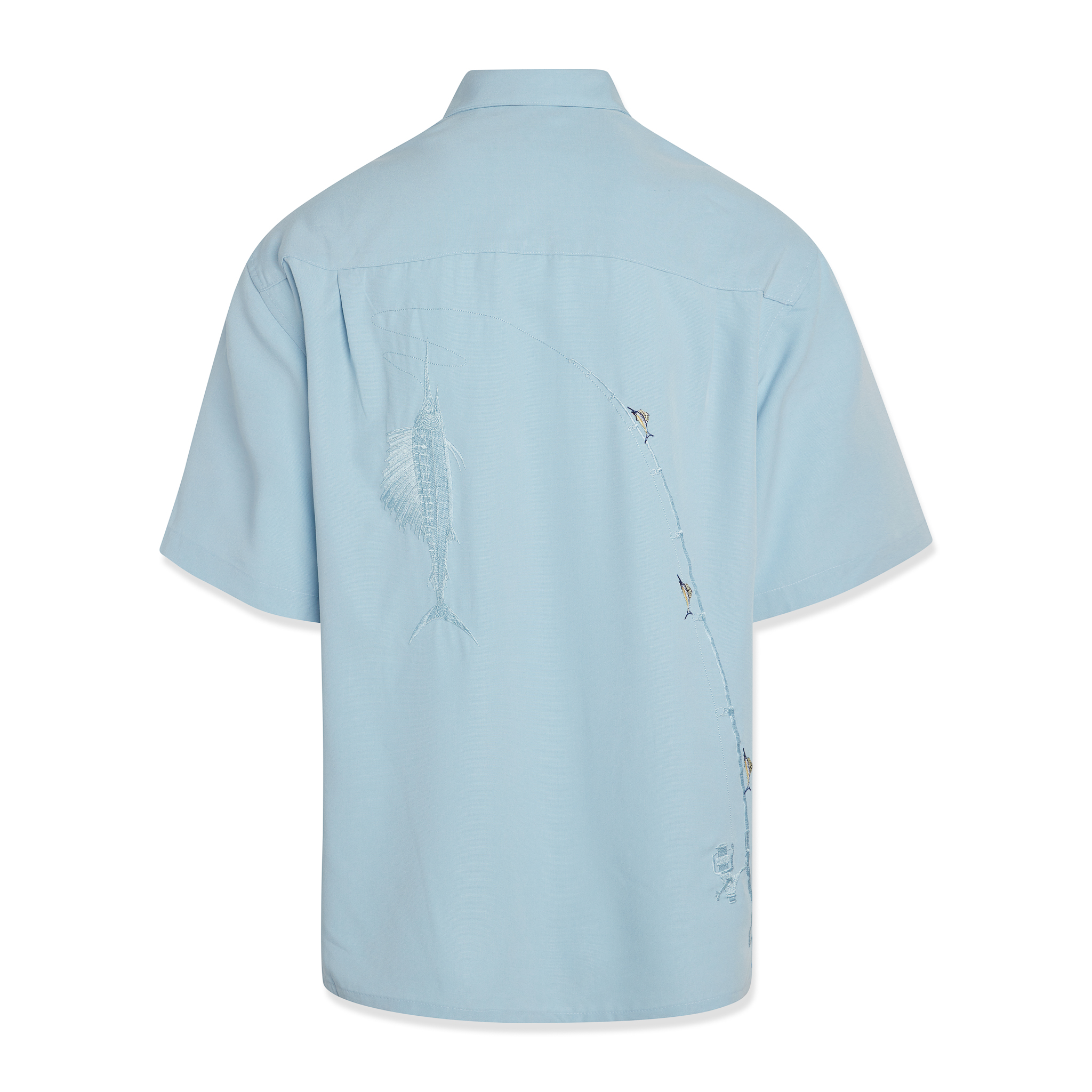 bamboo cay shake the hook embroidered short sleeve tropical camp shirt