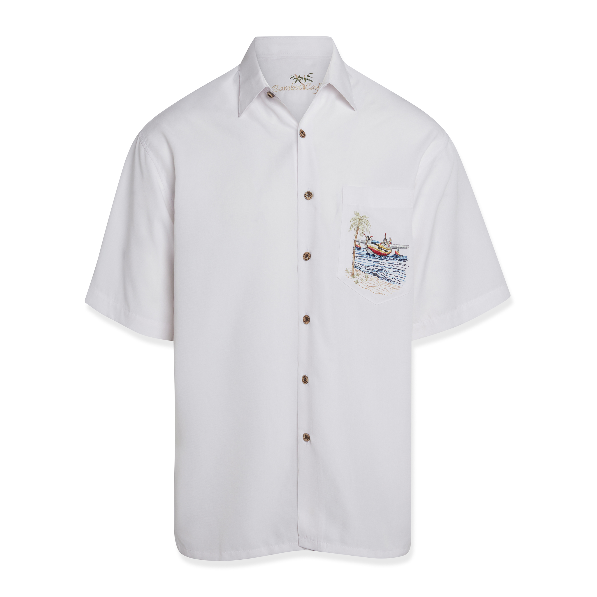 bamboo cay catch of the day short sleeve button down shirt