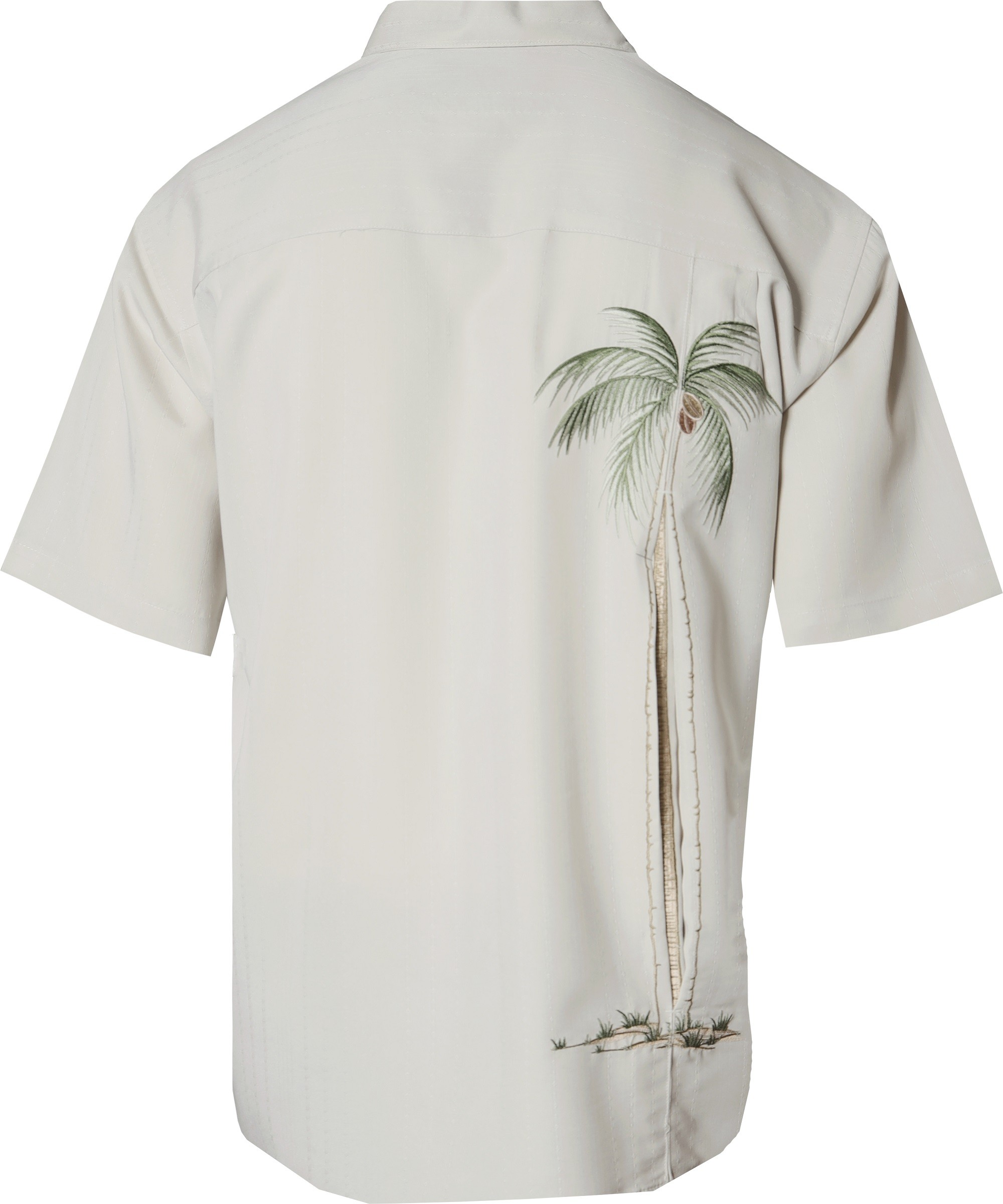 Bamboo Cay Men's Short Sleeve Ukulele Island Embroidered Button Down Shirt 