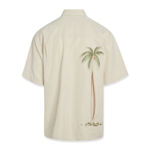 bamboo cay back hidden palm short sleeve button down shirt