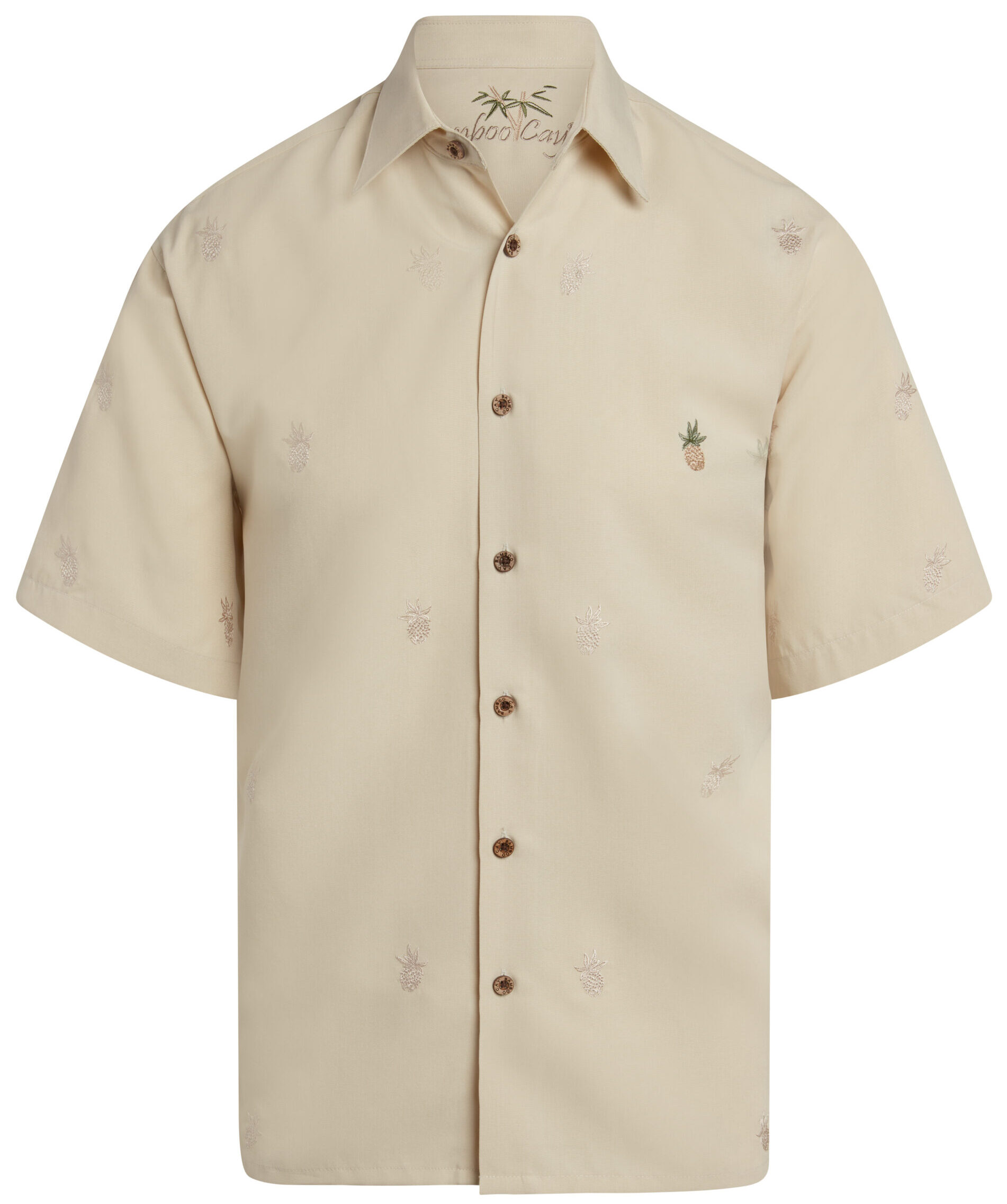 Bamboo Cay short sleeve shirt embroidered pineapple woven shirt