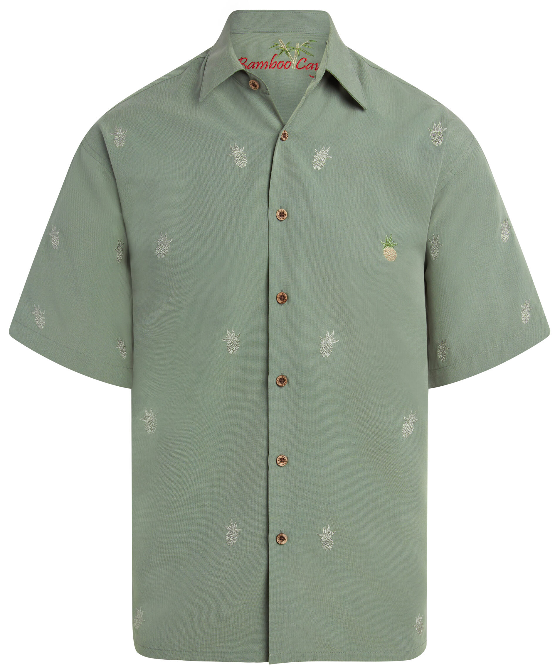 Bamboo Cay short sleeve shirt embroidered pineapple design