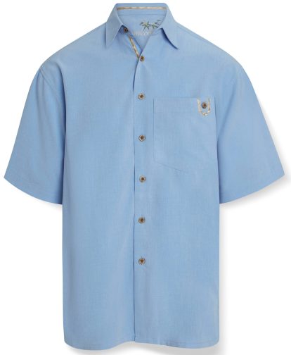 Elegance in Paradise Mélange Solid Camp Shirt - 2XL